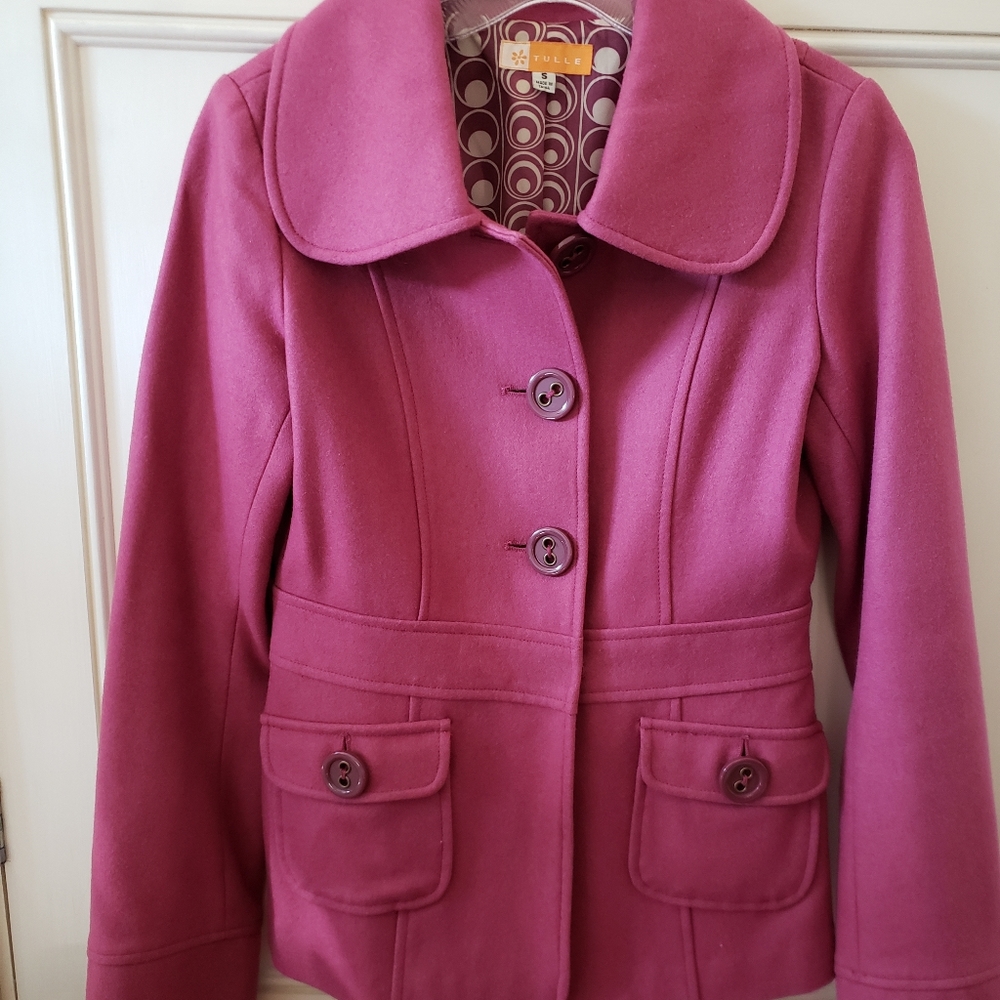 Anthropology Tulle Wool Coat